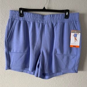 NWT Monetta Lilac Periwinkle High-rise Scuba Shorts Pockets Size XXL SO SOFT!!!